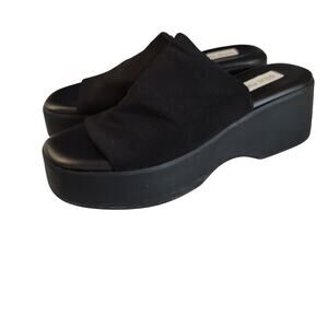 Steve Madden Sz 38 (7.5) Black Slinky 30 Slide Sandals 90s Y2K Chunky Platform